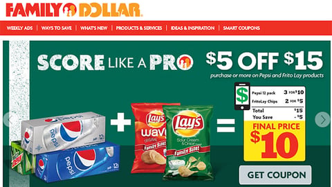 Family Dollar PepsiCo 'Score Like a Pro' Carousel Ad