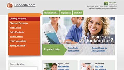 ShopRite 'What Are You Looking For?' Home Page