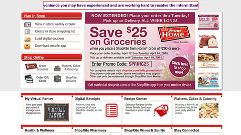 ShopRite 'Save $25 on Groceries' Carousel Ad