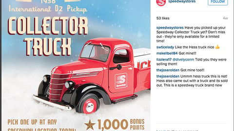 Speedway 'Collector Truck' Instagram Update