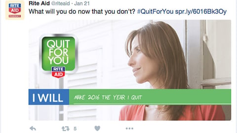 Rite Aid 'Quit For You' Twitter Update