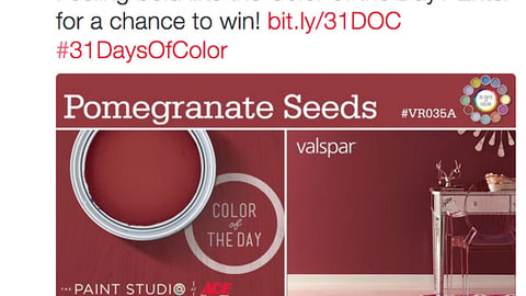 Ace Hardware '31 Days of Color' Twitter Update