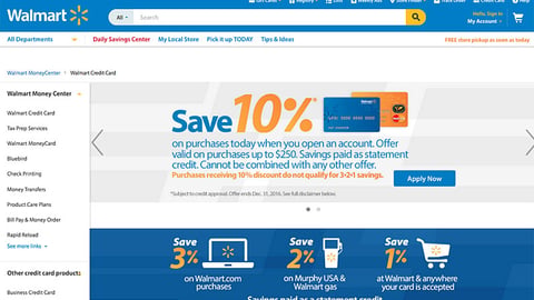 Walmart Credit Card Landing Page