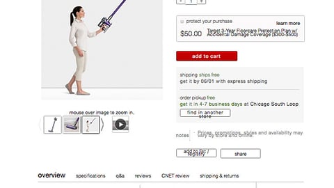 Target Dyson V6 Animal Product Page