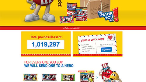 Walmart Mars 'Say Thank You With M' Landing Page