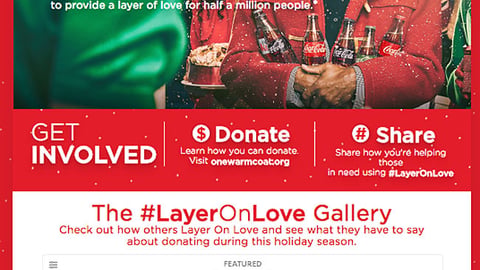 Coca-Cola 'Layer On Love' Web Page