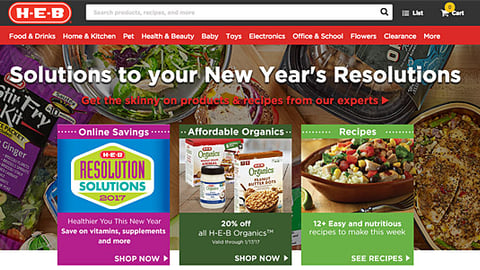 H-E-B 'Resolutions Solutions' Home-Page Ad