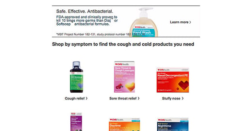 CVS 'Back to Better Faster' Web Page
