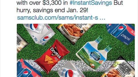 Sam's Club '#InstantSavings' Twitter Update