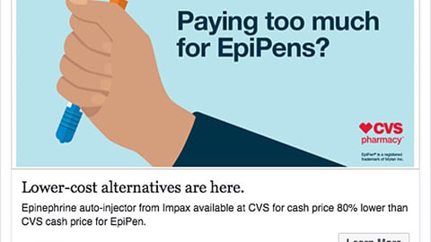 CVS EpiPen 'Spread the Word' Facebook Update