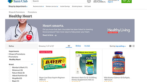 Sam's Club 'Heart Smarts' Web Page