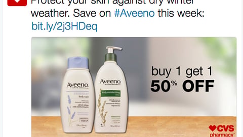 CVS Aveeno 'Protect Your Skin' Twitter Update