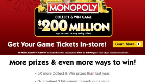 Jewel-Osco Monopoly Email