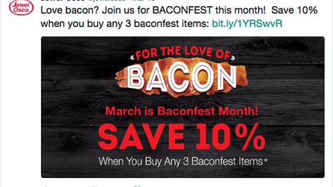 Jewel-Osco 'Love Bacon?' Twitter Update