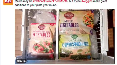 BJ's Wellsley Farms Frozen Food Month Twitter Update