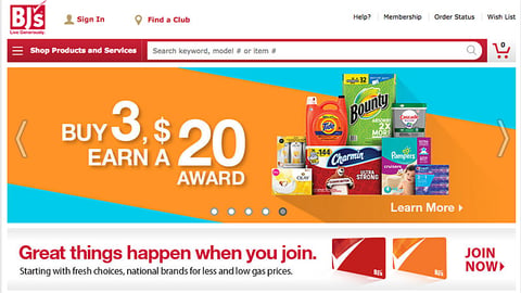BJ's P&G 'Buy 3, Earn a $20 Award' Carousel Ad