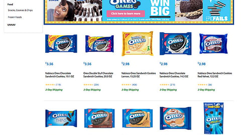 Walmart 'Oreo Games' Landing Page