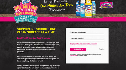 Lysol Box Tops Promotion