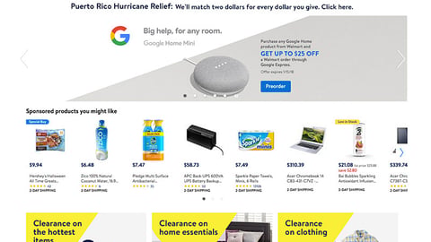 Google Home Mini Walmart Carousel Ad