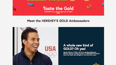 Hershey's 'Taste The Gold' Promotional Page
