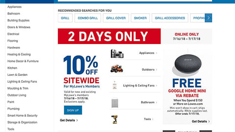 Lowe's '2 Days Only' Sale
