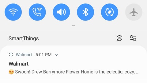 Walmart Flower Home Mobile Push Notification