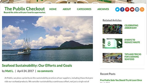 Publix 'Seafood Sustainability' Blog Post