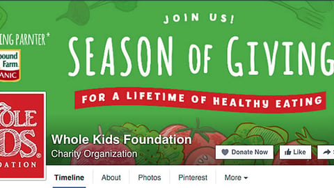 Whole Kids Foundation 'Season of Giving' Facebook Cover