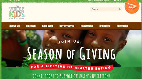 Whole Kids Foundation 'Season of Giving' Leaderboard Ad