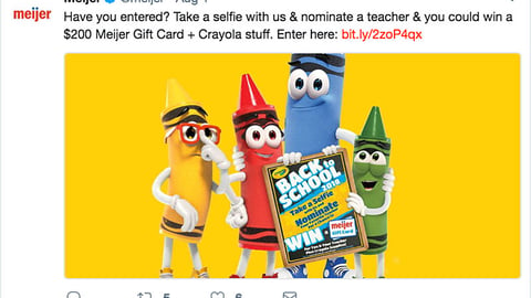 Meijer Crayola 'Take a Selfie' Twitter Update