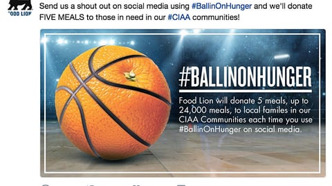 Food Lion 'Send Us a Shout' Twitter Update