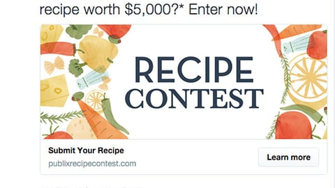 Publix 'Recipe Contest' Twitter Update
