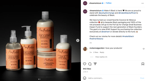 SheaMoisture Coconut & Hibiscus Walmart Instagram Update