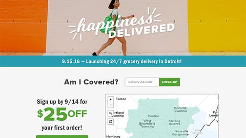 Shipt Meijer 'Happiness Delivered' Web Page