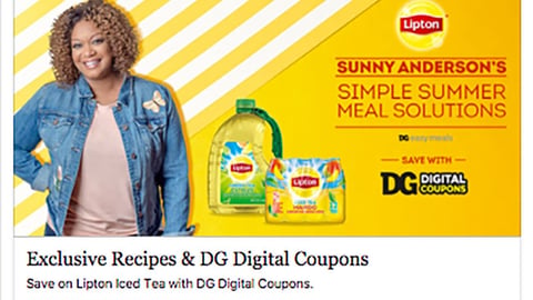 Dollar General Lipton 'Exclusive Recipes' Facebook Update