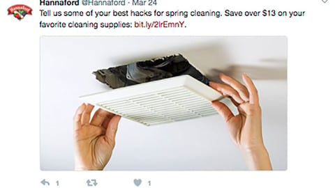 Hannaford 'Your Favorite Cleaning Supplies' Twitter Update