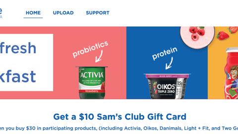 Danone Sam's Club 'Start Fresh with Breakfast' Web Page