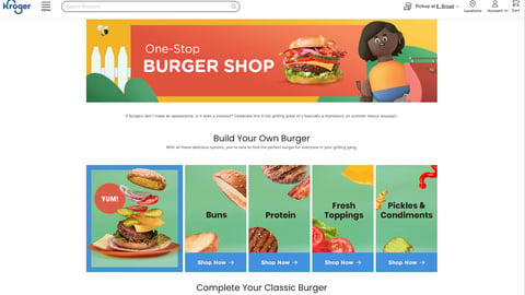 Kroger 'One-Stop Burger Shop' Web Page