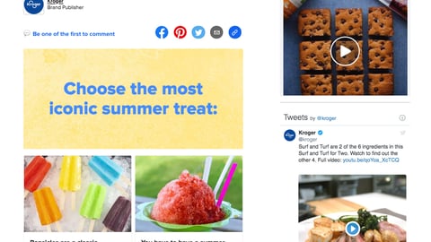 BuzzFeed Kroger 'Summer Quiz' Sponsored Post