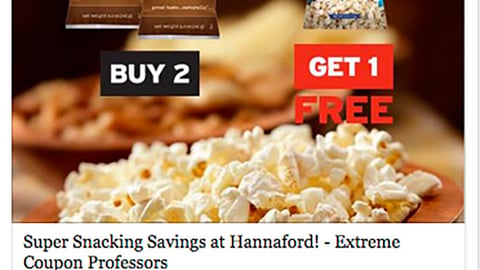 Hannaford 'Super Snacking Savings' Facebook Update