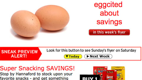 Hannaford 'Super Snacking Savings' Email Ad