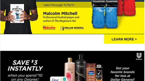 Dollar General Powerade 'Support Literacy' Email Ad