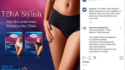 Tena Stylish Walmart 'It's Here' Instagram Update