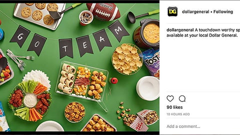 Dollar General 'Touchdown Worthy Spread' Instagram Update