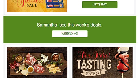 Publix 'Viva Italia' Email Ads