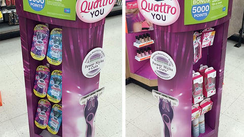 Schick Quattro You Walgreens Floorstand