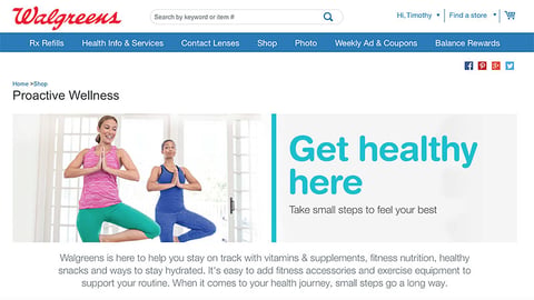 Walgreens 'Get Healthy Here' Landing Page