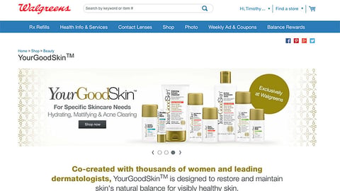 Walgreens.com YourGoodSkin Landing Page