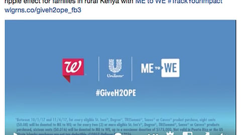 Walgreens Unilever 'Give H2OPE' Facebook Update