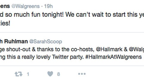 Walgreens Hallmark 'Twitter Party' Twitter Update